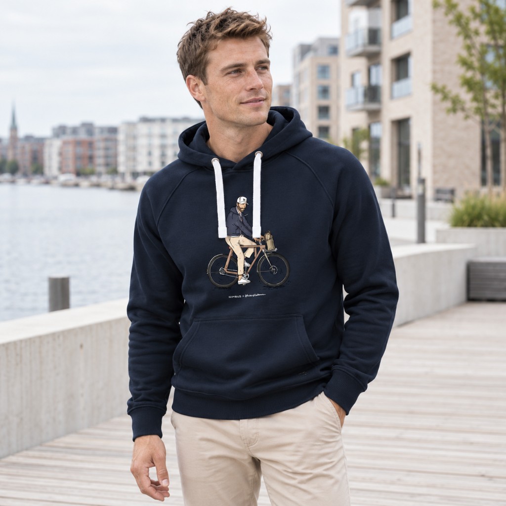 Sweat à capuche marine personnalisé Primtee — molleton pour équipes et welcome packs