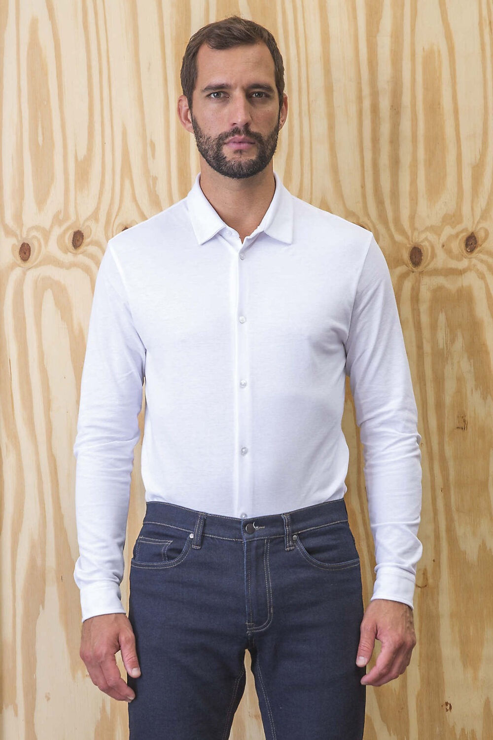 Chemise en coton piqué homme