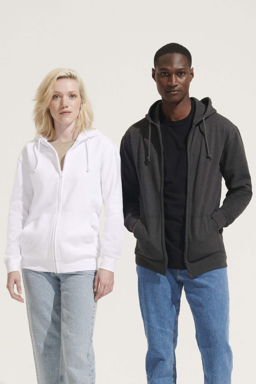 Veste zippée unisexe à capuche