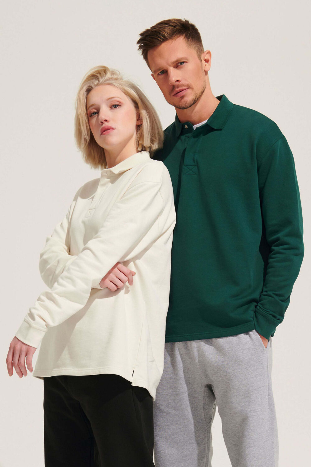 Sweat-shirt unisexe col polo